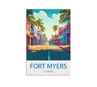 Jigsaw Puzzles for Adults 200 Pieces Fort Myers Florida DIY Funny Parent-Child Educational Game Toy Sunset Puzzle Gift for Mom, Wife, Friend 35x25cm