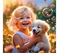 Jigsaw Puzzles for Adults 200 Pieces Happy Boy Dog,Hard Difficult Challenging Puzzle for adults,200 Piece Educational Game Home Decoration puzzle