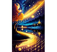 Jigsaw Puzzles for Adults 200 Pieces Impossible Hard Difficult Challenging Puzzles for Adults 200 Pieces Puzzle Tree Lake Starry Sky