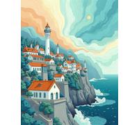 Jigsaw Puzzles for Adults 200 Pieces, Mediterranean Coast Puzzles for Adults 200 Pieces, Challenging Puzzle 14x10 inch, Interactive Puzzle Gift for Stress Selief and Relaxation