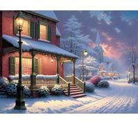 Jigsaw Puzzles for Adults 200 Pieces, Streets Town Winter Puzzles for Adults 200 Pieces, Challenging Puzzle 14x10 inch, Interactive Puzzle Gift for Stress Selief and Relaxation