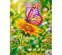 Jigsaw Puzzles for Adults 200 Pieces, Sunflower Butterfly Puzzles for Adults 200 Pieces, Challenging Puzzle 14x10 inch, Interactive Puzzle Gift for Stress Selief and Relaxation