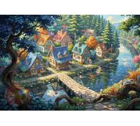 Jigsaw Puzzles for Adults 200 Pieces, Village Canal Puzzles for Adults 200 Pieces, Challenging Puzzle 14x10 inch, Interactive Puzzle Gift for Stress Selief and Relaxation