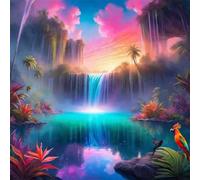 Jigsaw Puzzles for Adults 200 Pieces Waterfall Lake Parrot, Puzzles for Adults, Challenging Game, Impossible Hard Challenge, Puzzle for Adult 200 Pieces