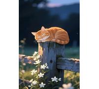 Jigsaw Puzzles for Adults 200, Puzzles for Adults Cartoon Cat Flower, Challenging Difficult Logic Puzzle, Puzzle 200 Pieces for Adult 13.8 x 9.8 inch