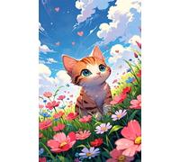 Jigsaw Puzzles for Adults 200, Puzzles for Adults Cartoon Cat Flower, Challenging Difficult Logic Puzzle, Puzzle 200 Pieces for Adult 13.8 x 9.8 inch