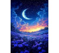Jigsaw Puzzles for Adults 200, Puzzles for Adults Moon Blue Flower, Challenging Difficult Logic Puzzle, Puzzle 200 Pieces for Adult 13.8 x 9.8 inch