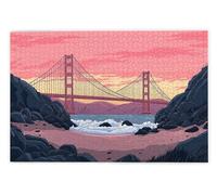Jigsaw Puzzles for Adults 2000, 2000 Piece Jigsaw Puzzles for Adults, Challenging Wooden Jigsaws Puzzle for The Whole for Women, Puzzle for Home Decor, Gifts for Women, Theme: Golden Gate Bridge, W-48