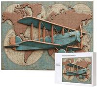 Jigsaw Puzzles for Adults 2000, 2000 Piece Jigsaw Puzzles for Adults, Wooden Game for The Whole for Men, airplane Pzzle for Christmas Decorations, Gifts for Women, blue Pattern PjY23 8-V