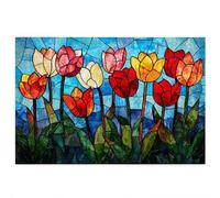 Jigsaw Puzzles for Adults 2000, 2000 Piece Jigsaw Puzzles for Adults, Wooden Puzzle Game for The Whole for Men, Tulip Puzzle for Christmas Decorations, Gifts for Women, Theme: Abstract Pattern, A-22