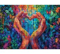 Jigsaw Puzzles for Adults 2000 Abstract Hand Puzzle High Definition Wooden Puzzle with Gifts Box Relaxing Home Activity & Wall Decor Large Educational Puzzles Challenging Games for Adults s7h-537