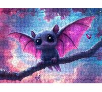Jigsaw Puzzles for Adults 2000 bat cute, Challenging Difficult Puzzle Wooden, 2000 Piece Jigsaw Puzzles for Adults Educational Game Decompression, Large Size Wall Art 39.2 x 27.8 inches w0-10