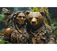 Jigsaw Puzzles for Adults 2000 Bear 2000 Piece Jigsaw Puzzles for Adults, Challenging Puzzle Educational Game for The Whole for Women Gifts for Men Wall Art Room Decor Indians 40x28 In RXPT-6476