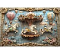Jigsaw Puzzles for Adults 2000 Carousel 2000 Piece Jigsaw Puzzles for Adults, Challenging Puzzle Educational Game for The Whole for Women Gifts for Men Room Decor Hot Air Balloon 40x28 In RXPT-596