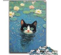 Jigsaw Puzzles for Adults 2000 Cat at The Pond for Age 14+ Brain Teaser Game Best Gift for Adults And Teenagers 70x100cm