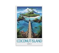 Jigsaw Puzzles for Adults 2000,Coconut Island Hawaiis 2000 Piece Puzzle Challenging Game for The Whole for Women,Gifts for Men 100x70cm