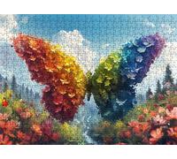 Jigsaw Puzzles for Adults 2000 Color Butterfly Puzzle High Definition Wooden Puzzle with Gifts Box Relaxing Home Activity Wall Decor Large Educational Puzzles Challenging Games for Adults s7h-586