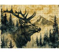 Jigsaw Puzzles for Adults 2000 Deer Forest Puzzle High Definition Wooden Puzzle with Gifts Box Relaxing Home Activity & Wall Decor Large Educational Puzzles Challenging Games for Adults s7h-862
