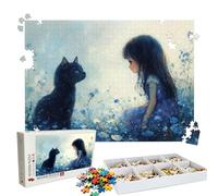 Jigsaw Puzzles for Adults 2000 Educational Game jigsaw puzzle Hard Difficult Challenging Large Puzzle Jigsaw Home Wall Decors Family Challenge Unique Gifts for Women/Men Theme: Cat Girl Puzzle W3H-75
