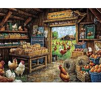 Jigsaw Puzzles for Adults 2000 farm chicken, Challenging Difficult Puzzle Wooden, 2000 Piece Jigsaw Puzzles for Adults Educational Game Decompression, Large Size Wall Art 39.2 x 27.8 inches w0-666