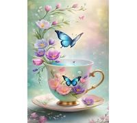 Jigsaw Puzzles for Adults 2000 Flower Butterfly Cup Puzzle Impossible Hard Difficult Challenging Puzzle for Adults 2000 Piece Puzzle Games 39.4 x 27.6 inch