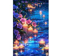 Jigsaw Puzzles for Adults 2000 Flower Candle River Puzzle Impossible Hard Difficult Challenging Puzzle for Adults 2000 Piece Puzzle Games 39.4 x 27.6 inch
