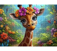 Jigsaw Puzzles for Adults 2000 Forest Giraffe Puzzle High Definition Wooden Puzzle with Gifts Box Relaxing Home Activity Wall Decor Large Educational Puzzles Challenging Games for Adults s7h-457