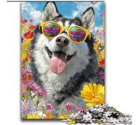 Jigsaw Puzzles for Adults 2000 Huskies And Flowers Challenging Game Toys Deal As Gifts for The Whole Family for Ages 14+ 70x100cm