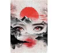 Jigsaw Puzzles for Adults 2000 Ink Painting Red Puzzle Impossible Hard Difficult Challenging Puzzle for Adults 2000 Piece Puzzle Games 39.4 x 27.6 inch