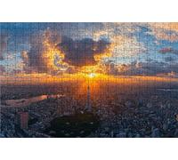 Jigsaw Puzzles for Adults 2000 Japan 2000 Piece Jigsaw Puzzles for Adults, Challenging Puzzle Educational Game for The Whole for Women Gifts for Men Wall Art Room Decor Sunset 40x28 Inches RXPT-5788