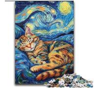 Jigsaw Puzzles for Adults 2000 Jigsaws Black Cat Sleeping in The Night Sky for 14+ Unique Challenge Game Family Games Christmas Birthday Gifts 70x100cm