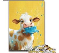 Jigsaw Puzzles for Adults 2000 Jigsaws Cow Eating Cake Educational Games Home Decoration for Is Ideal As A Gift for The Whole Family 70x100cm