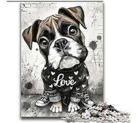 Jigsaw Puzzles for Adults 2000 Jigsaws Happy Boxer Puppy for 14+ Unique Challenge Game Family Games Christmas Birthday Gifts 70x100cm