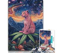 Jigsaw Puzzles for Adults 2000 Jigsaws Pink Leopard,Learning Educational Toys Family Games Suitable for Desktop Decoration 70x100cm