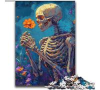Jigsaw Puzzles for Adults 2000 Jigsaws Skull And Flowers Help The Brain Exercise Addictive Toys to Cultivate Patience Perfect Decoration 70x100cm