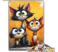 Jigsaw Puzzles for Adults 2000 Jigsaws Three Cats Help The Brain Exercise Addictive Toys to Cultivate Patience Perfect Decoration 70x100cm