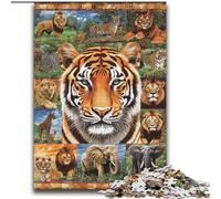 Jigsaw Puzzles for Adults 2000 Jigsaws Tiger Collage Brain Teaser Game Wall Decoration Unique Birthday And Xmas Gifts 70x100cm
