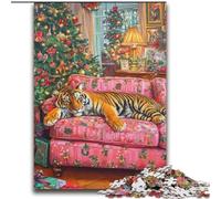 Jigsaw Puzzles for Adults 2000 Jigsaws Tiger on The Sofa Brain Teaser Game Wall Decoration Unique Birthday And Xmas Gifts 70x100cm