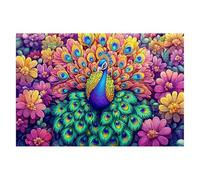Jigsaw Puzzles for Adults 2000 Peacock Jigsaws 2000 Pieces for Adults Wooden Flower Puzzle Games, Classic Educational Challenging Game for The Whole Families Decompression, Decor Gifts 99x70cm A-51