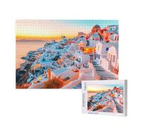 Jigsaw Puzzles for Adults 2000 Piece Aegean Sea Jigsaw Puzzles for Adults with Gift Box 99x70cm,Wooden Puzzle Landscape Challenging Puzzle Games Home Decoration, for The Whole Family,p162t