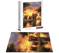 Jigsaw Puzzles for Adults 2000 Piece, Africa Jigsaw Puzzles for Adults, Elephant Jigsaws 2000 Pieces with Box, Wooden Puzzle Challenging Game for the Whole Women, Men, Wooden Puzzle for Gifts B-6341