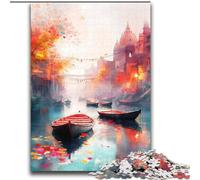 Jigsaw Puzzles for Adults 2000 Piece Boat Oil Painting Stress Reliever Difficult Challenge Every Piece Is Unique - Challenging Family Fun Game 70x100cm