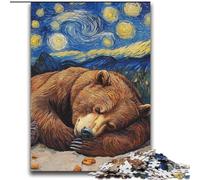 Jigsaw Puzzles for Adults 2000 Piece Brown Bear Night Sky Educational Games Educational Game for Birthday, Chrismas for And Age 14 70x100cm