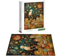 Jigsaw Puzzles for Adults 2000 Piece, Cat Jigsaw Puzzles for Adults, Castle Jigsaws 2000 Pieces with Box, Wooden Puzzle Challenging Game for the Whole for Women, Men, Wooden Puzzle for Gifts H-7124