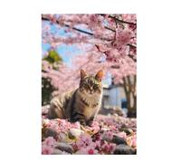 Jigsaw Puzzles for Adults 2000 Piece Cat Large Puzzle Cherry Blossoms, Difficult Challenging Family Games for The Whole for Women, Wooden Jigsaws with Gift Box Packaging, Room Decor 99x70cm D-982