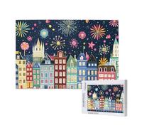 Jigsaw Puzzles for Adults 2000 Piece City Jigsaw Puzzles for Adults with Gift Box 99x70 cm, Wooden Puzzle Fireworks Challenging Puzzle Games Home Decoration, for The Whole Family,p857t