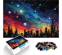 Jigsaw Puzzles for Adults 2000 Piece Cityscape Under a Cosmic Sky Präzisionsschnitt Heimdekoration Spielzeug70x100cm