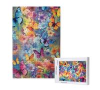 Jigsaw Puzzles for Adults 2000 Piece Colorful Jigsaw Puzzles for Adults with Gift Box 99x70 cm,Wooden Puzzle Butterfly Challenging Puzzle Games Home Decoration, for The Whole Family,p1509t