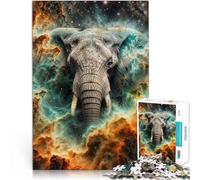 Jigsaw Puzzles for Adults 2000 Piece Cosmic Nebula Elephant Familienspaß Einzigartige Geburtstags- und Geschenkideen70x100cm