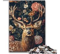 Jigsaw Puzzles for Adults 2000 Piece Deer And Flowers Artistic Wall Decor & Birthday Gift Idea for Friends, Home Office 70x100cm